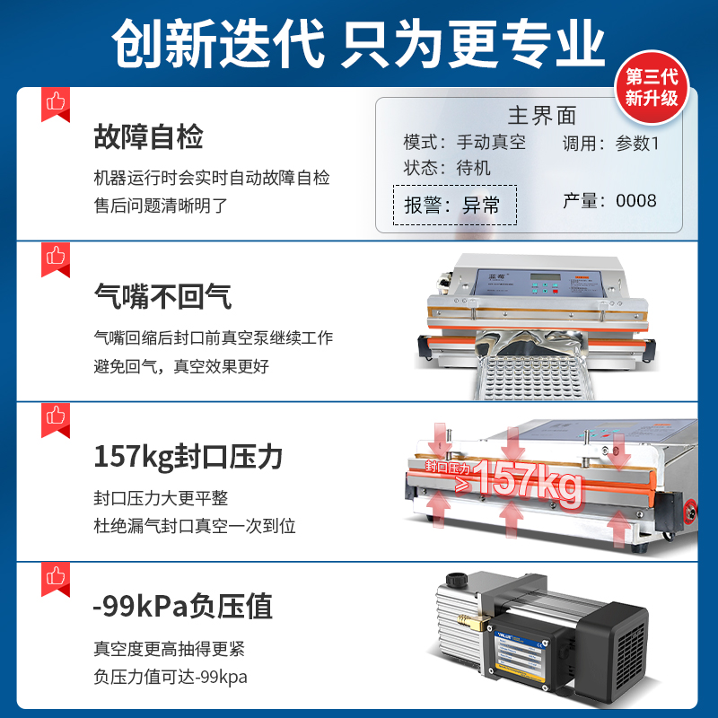 蓝莓电动外抽式真空机包装机商用大型全自动真空贴体封口机食品塑封机茶叶大米草莓真空包装机工业用抽真空机-图3