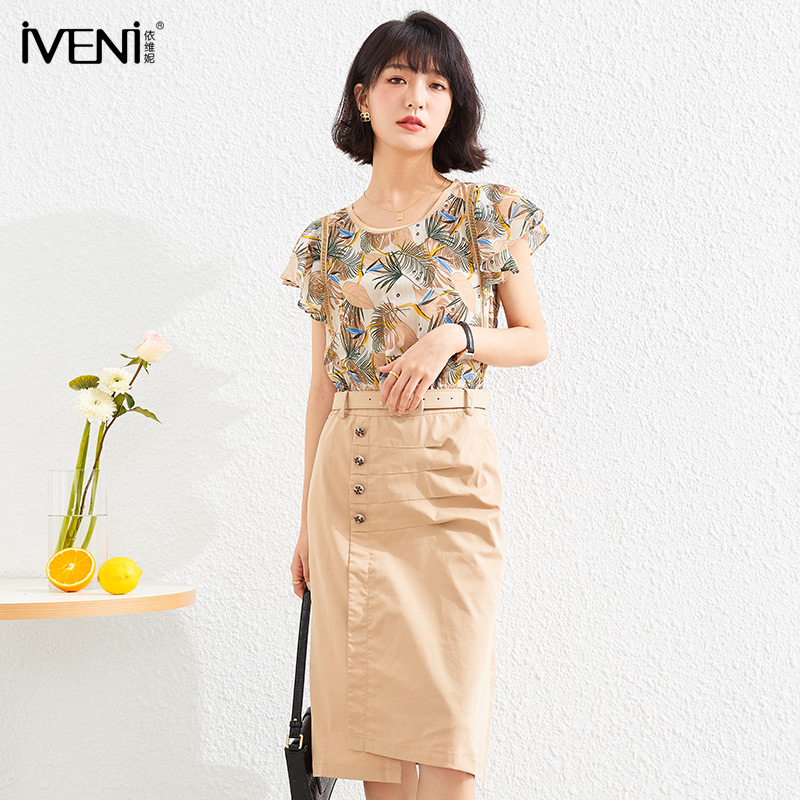 IVENI/依维妮2023夏季新品短袖