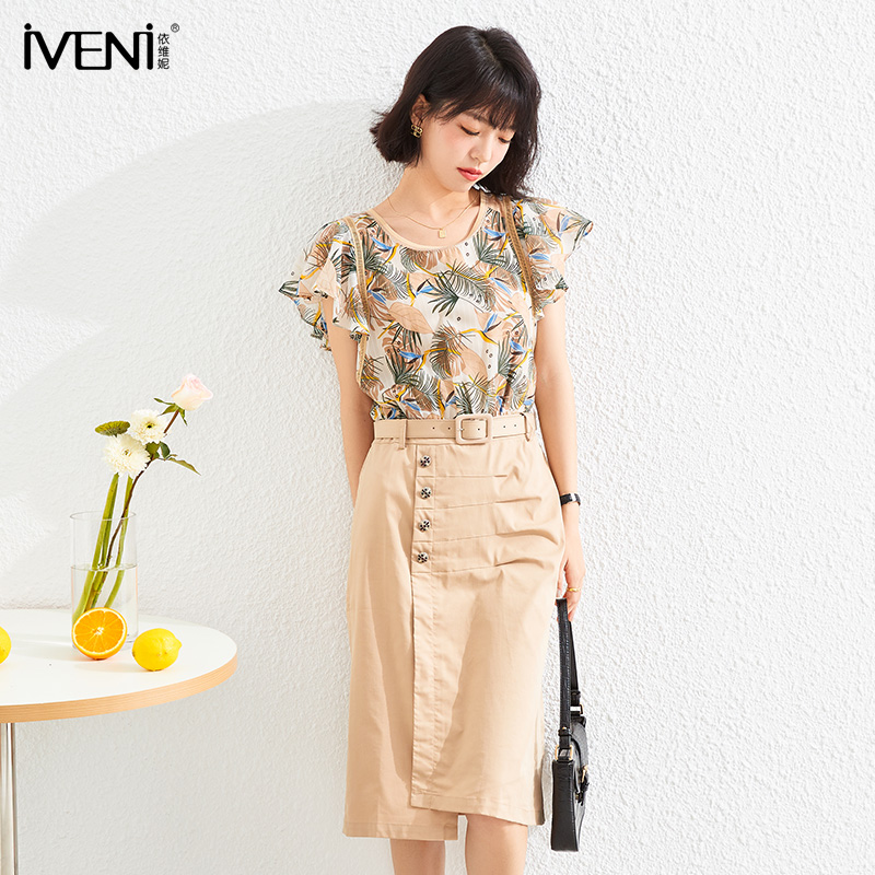 IVENI/依维妮2023夏季新品短袖