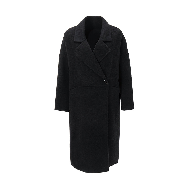 海青蓝2025秋冬新款高级感羊毛大衣中长款牛角扣过膝慵懒毛呢外套,淘宝优惠券,粉丝福利购,淘宝优惠卷