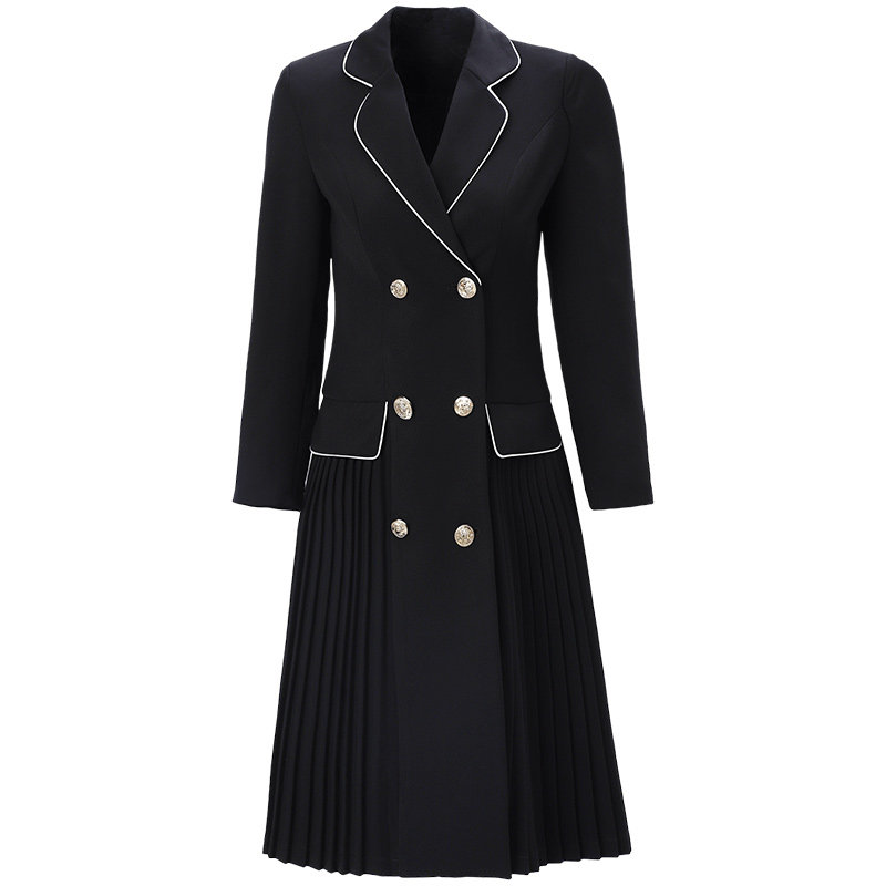 海青蓝气质女神范秋装2020年连衣裙 海青蓝连衣裙