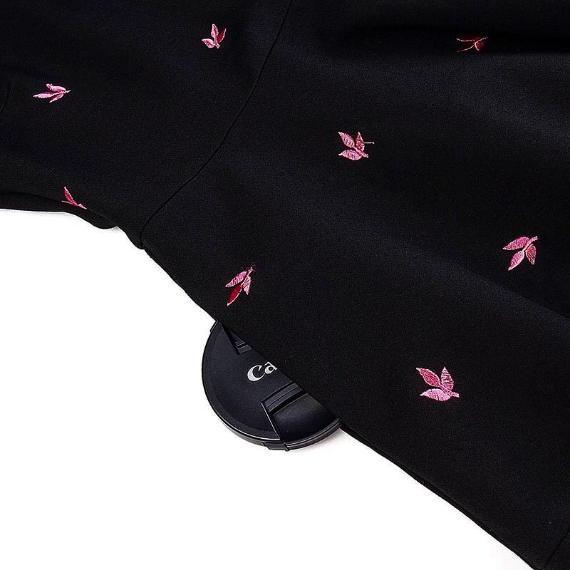 海青蓝2020秋季新款欧美刺绣连衣裙 海青蓝连衣裙