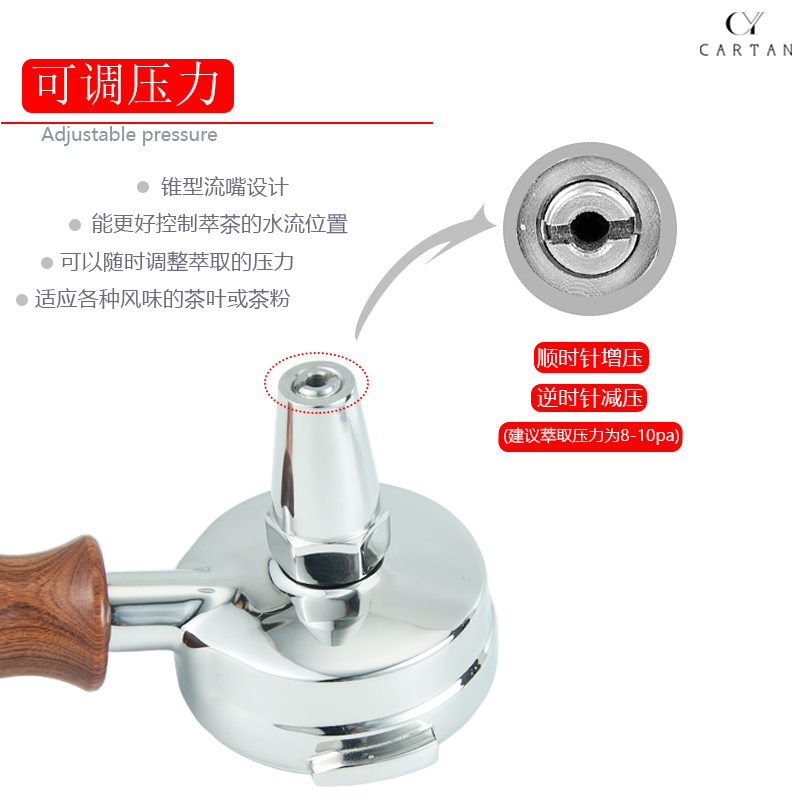 咖啡机萃茶手柄 E61冲煮头通用58MM不锈钢实木手柄 咖啡萃茶把手 - 图1