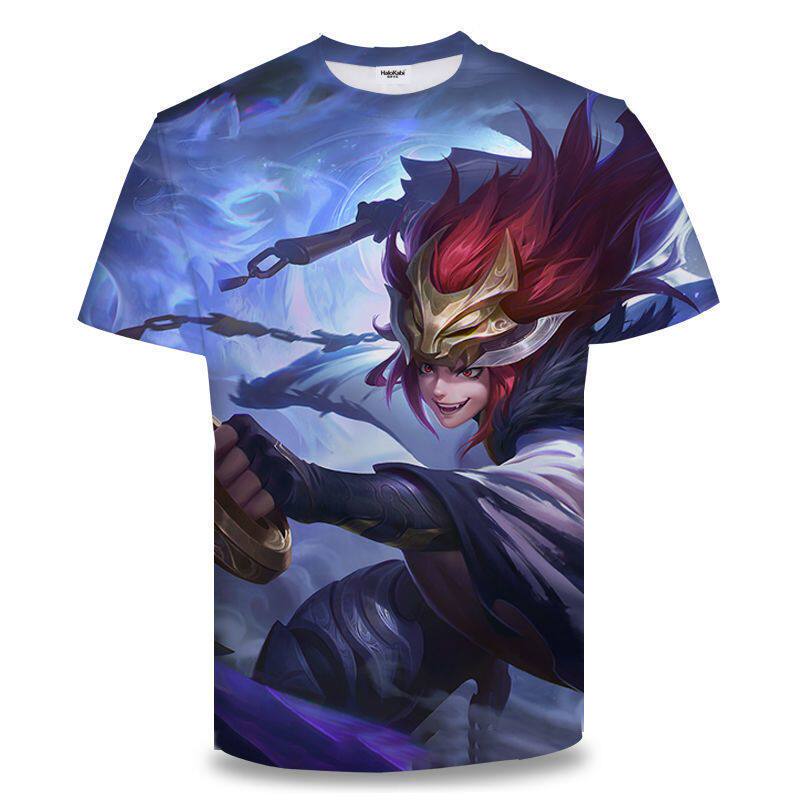 王者荣耀衣服王者荣耀衣服3D印花短袖情侣款马超衣服神威insT恤衫中学生青少年