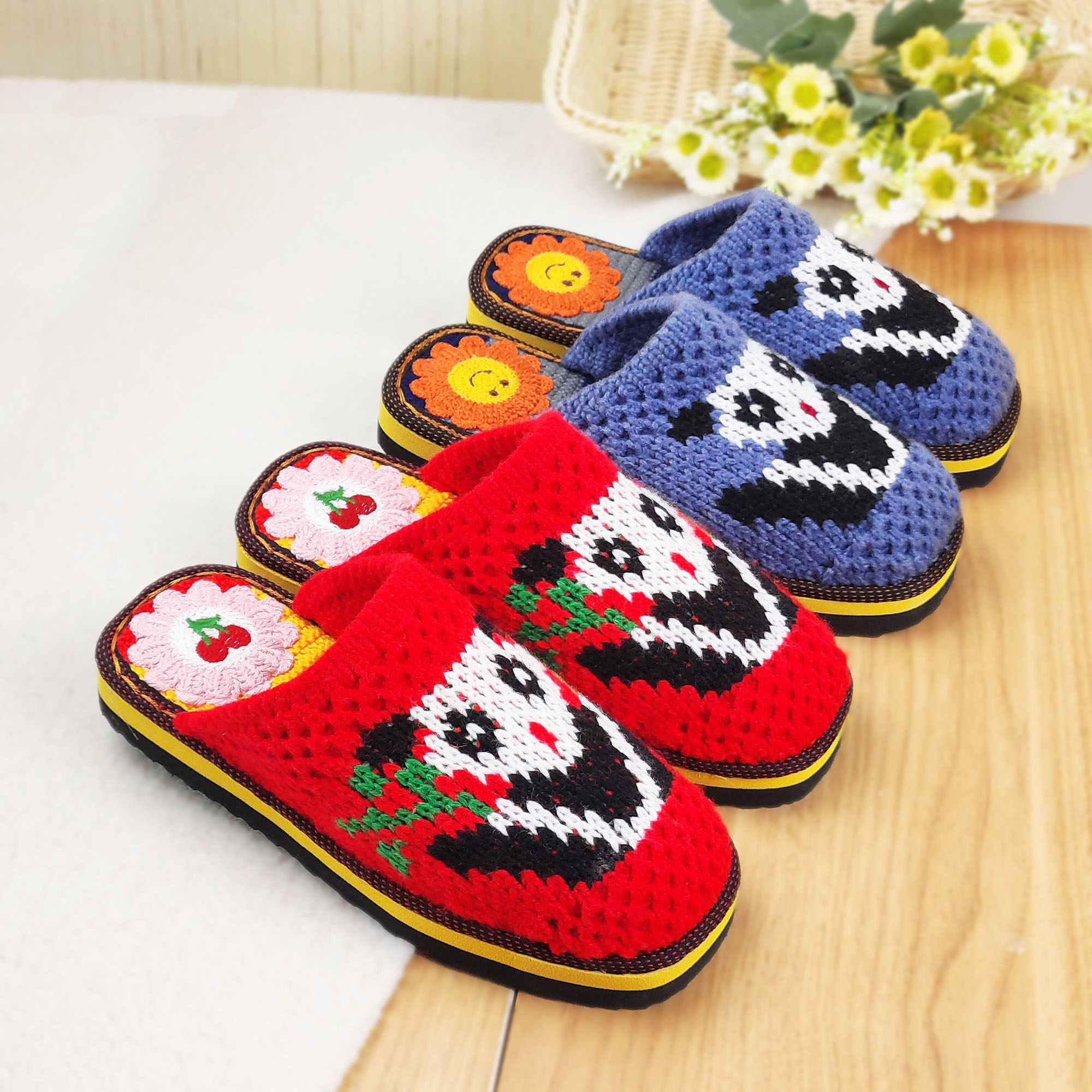 居家情侣防滑耐磨男女款纯手工毛线编织勾拖鞋成品婚嫁鞋春秋季,淘宝优惠券,粉丝福利购,淘宝优惠卷