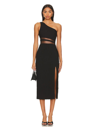 泰国潮牌女中长款连衣裙斜裁裙子开叉小礼服生日派对时尚小众新款