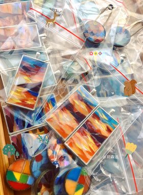 玥森活の阿夫列莫夫leonid afremov夕阳晚霞落日余晖项链吊坠挂饰