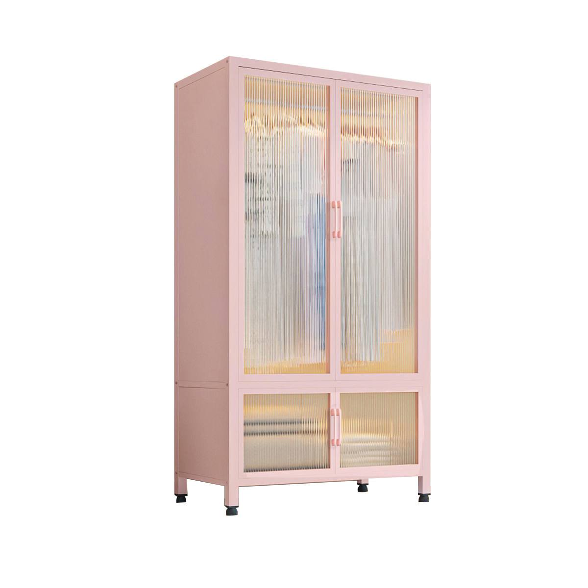 马卡龙粉色衣柜钢制衣柜卧室家用出租房金属组合衣橱衣帽间收纳柜,淘宝优惠券,粉丝福利购,淘宝优惠卷