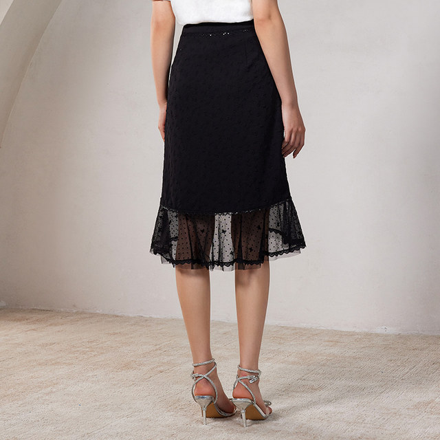 FEXATA mesh skirt pendant buckle decoration