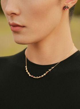 Fellala/翡拉拉「红玫瑰」系列原创设计感925银项链潮流