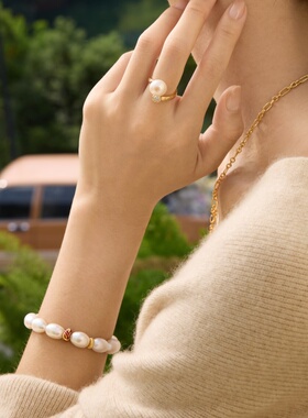 Fellala/翡拉拉「福结」系列珍珠手链官方手饰高级感饰品女