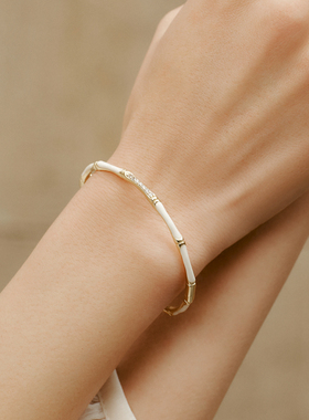 Fellala/翡拉拉「绽放2.0」清新竹节手饰简约气质手镯