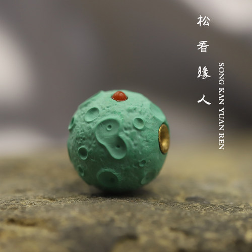 优化新款散珠绿松石陨石纹配珠文玩手串搓金单珠镶嵌南红多宝配饰 - 图1