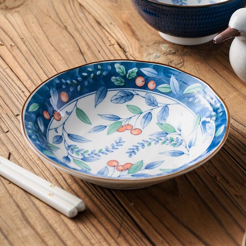 日本进口陶瓷米饭碗红樱桃碗盘碟套装组日式吃饭碗面碗调料碗菜盘,淘宝优惠券,粉丝福利购,淘宝优惠卷