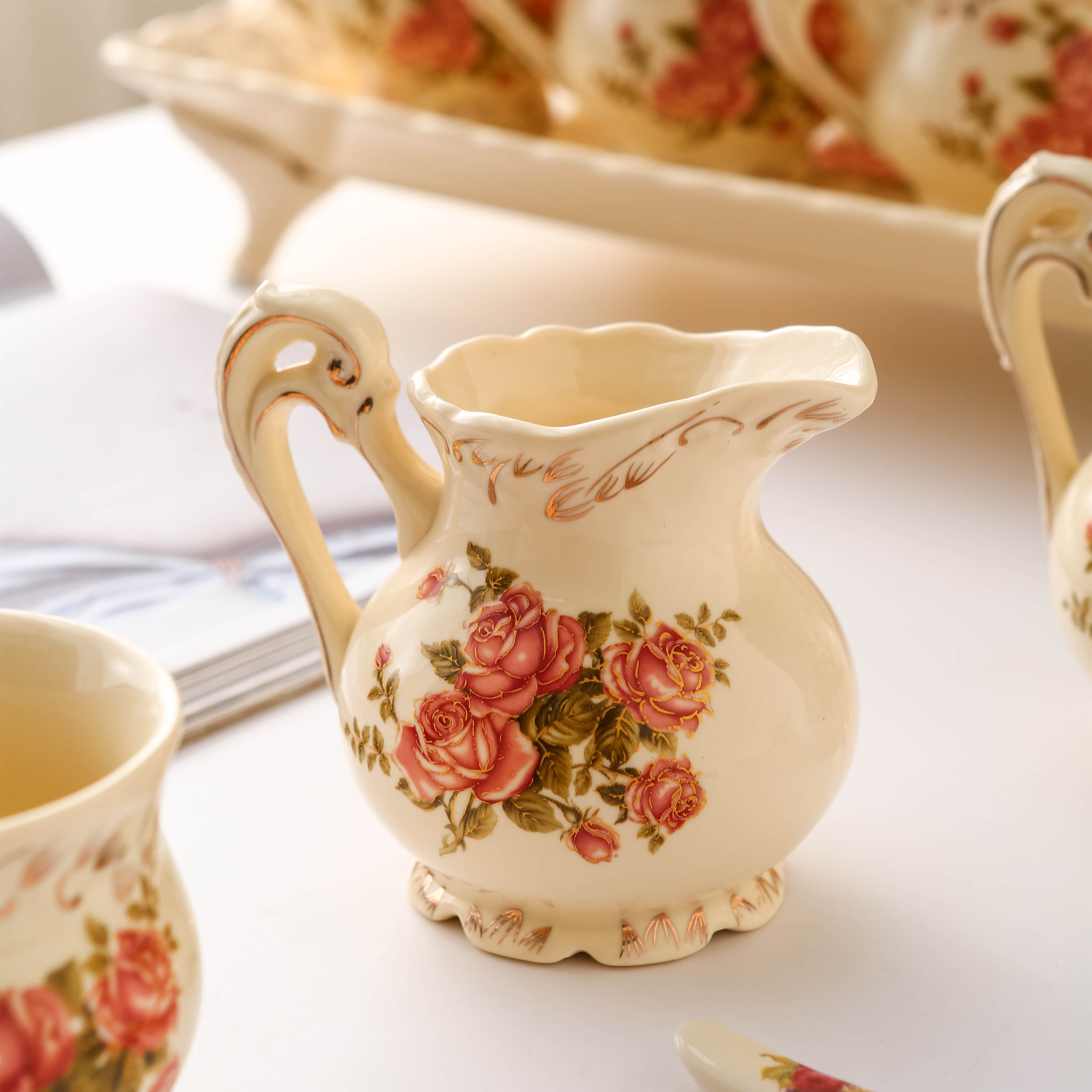 欧式咖啡壶奶壶糖壶茶壶英式茶杯茶具咖啡具红茶壶花茶壶套装壶盖 - 图0