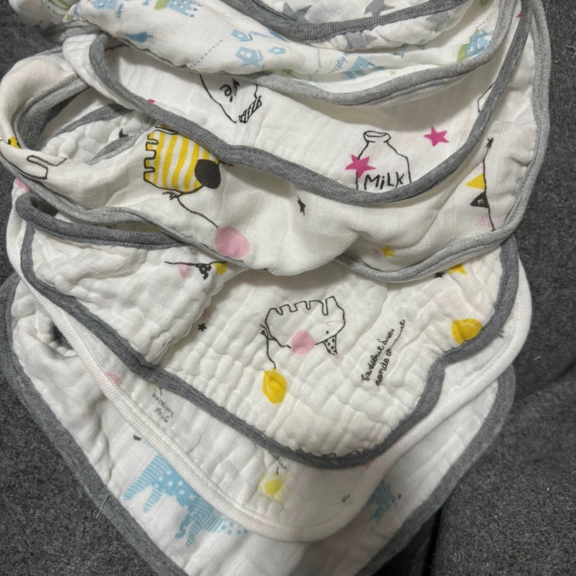 Foreign trade original order 3 pack baby pure cotton gauze saliva towel bib newborn baby saliva towel