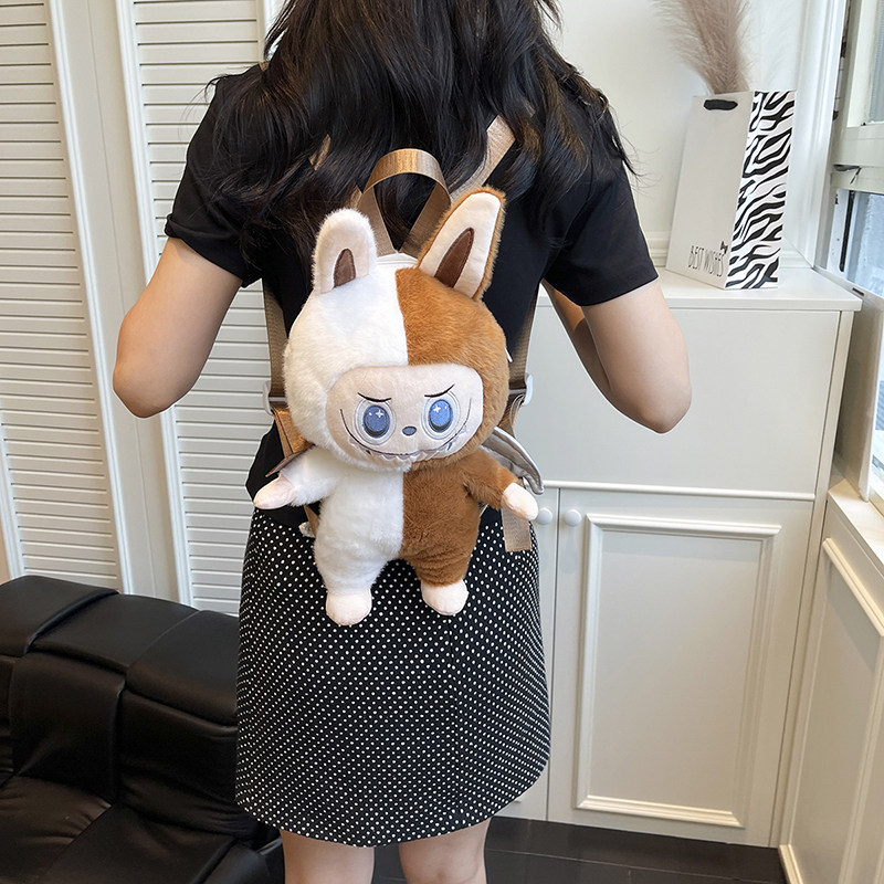 拉布布小书包儿童上学卡通可爱毛绒玩偶背包labubu公仔出行双肩包,淘宝优惠券,粉丝福利购,淘宝优惠卷
