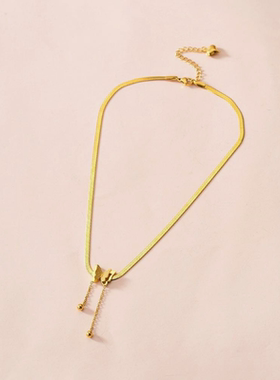Vintage Butterfly Necklace Women Gold Color Stainless Steel