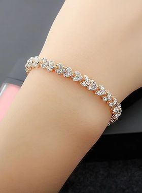 Luxury Roman Crystal Bracelet For Women Fashion Heart Chain