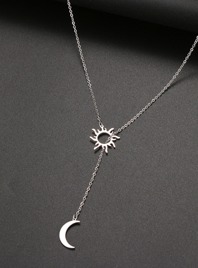 2022 New Stainless Steel Sun Totem And Moon Necklace For