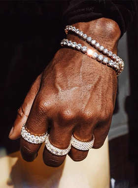 Hiphop Tennis Bracelet Homme Iced Out 3/4/5mm Cubic Zirconia