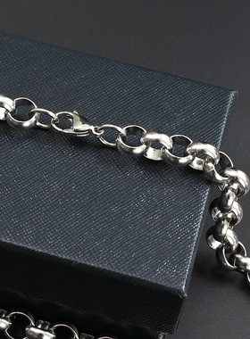 JHJT O Chain Necklace Men Stainless Steel Long Chain
