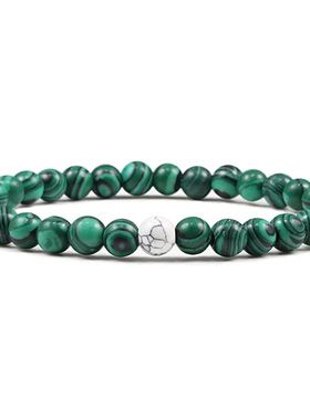 6mm Malachite Stone Bracelet Classic Natural Bead Men Bracel