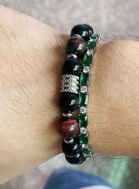 Fashion Natural Black Obsidian Tiger Eye Beads Bracelets