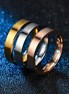4/6/12MM Width Stainless Steel Ring Man Simple Style