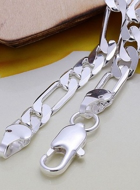 925 Sterling silver Bracelet 6mm chain Wedding nice gift