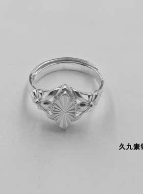 S999纯银开口戒指女食指戒指  女纯银简约个性食指戒指女纯银