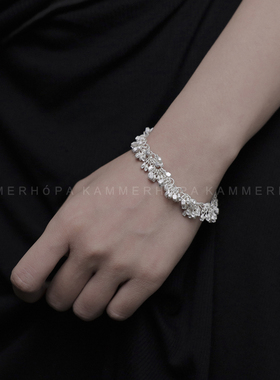 KAMMERHOPA 品牌骷蕾丝系列925银手链骷髅堆叠设计感手链小众新品