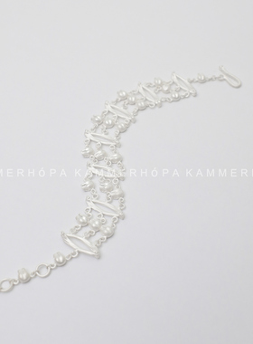 KAMMERHOPA品牌骷蕾丝系列银手链骷髅纹样设计镂空手链新品男女款