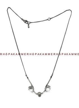 kammerhopa 设计师品牌925银做旧哑光骷髅与骨骼镶嵌水晶球项链25