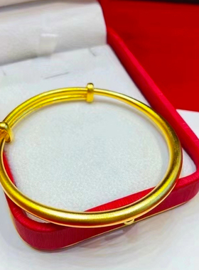 古法传承素圈推拉手镯沙金高端