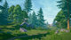 UE4 Unreal 5 cartoon two-dimensional forest scene, dreamy stylized beautiful grassland rock scene terrain