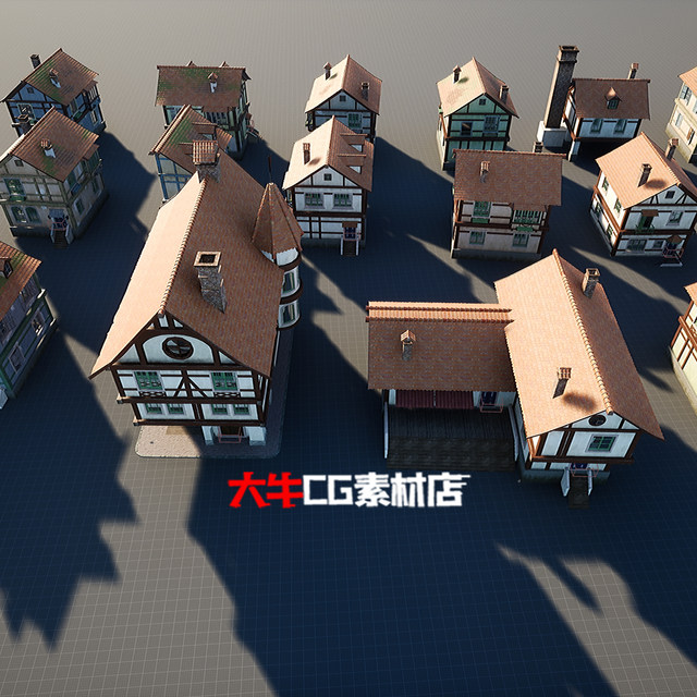 UE5 unreal small house architectural model stylized cartoon small building castle house material model