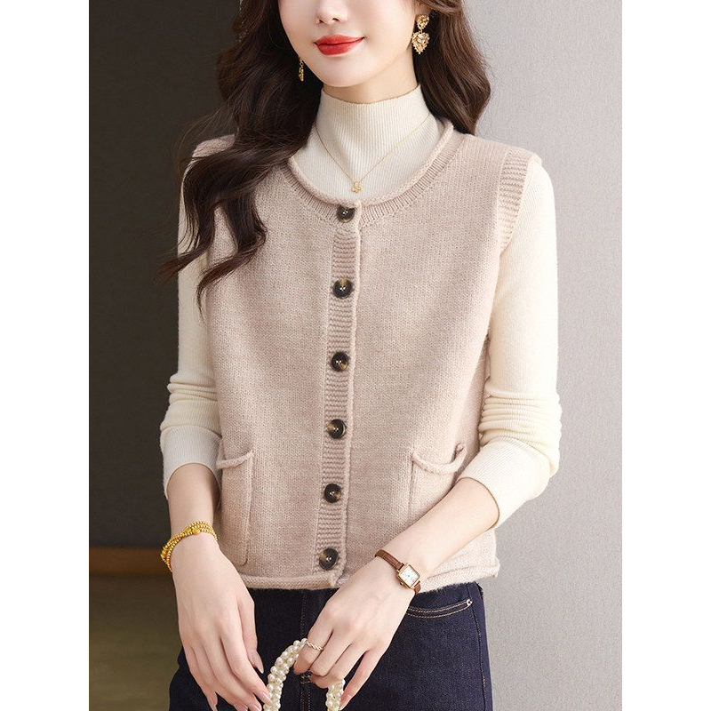 新款圆领无袖针织衫毛衣马甲背心外套女开衫超短款高腰小个子上衣,淘宝优惠券,粉丝福利购,淘宝优惠卷