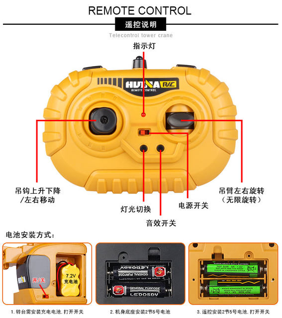 Alloy extra large remote control tower crane