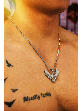 BLUESFLY原创钛钢运动古巴项链鹰