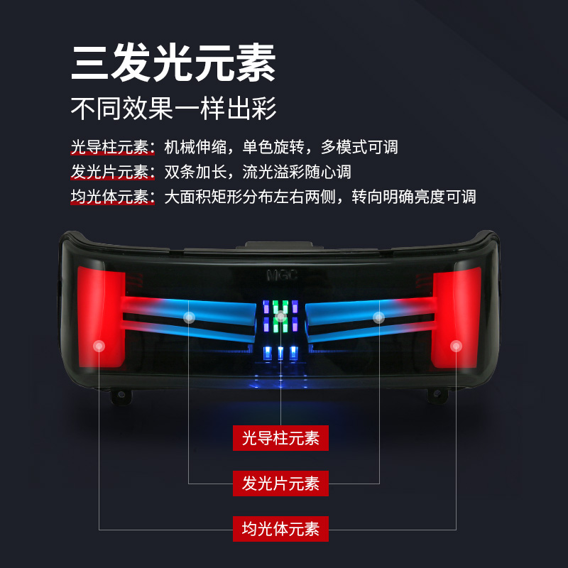 速牛梦工厂小牛N1S NGT Nqi 机械翼龙车尾灯 跑车尾翼APP调节 - 图3