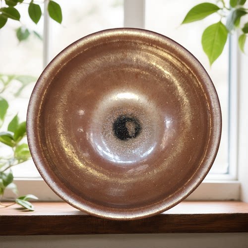 手工铁胎〖锈红束口主人杯〗建窑建盏 - 图1