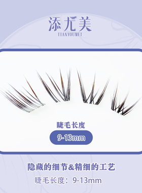 添尤美锦鲤狐斜飞自然黑茶假睫毛