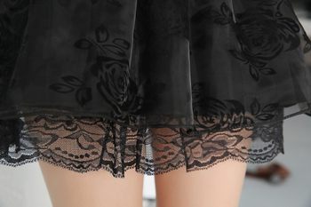 ສິ້ນພາກຮຽນ spring ແລະດູໃບໄມ້ລົ່ນໃຫມ່ 2024 ສິ້ນສັ້ນຂອງແມ່ຍິງ Spring High Waist Lace Pleated Skirt Puff Skirt Bottoming A-Line Skirt