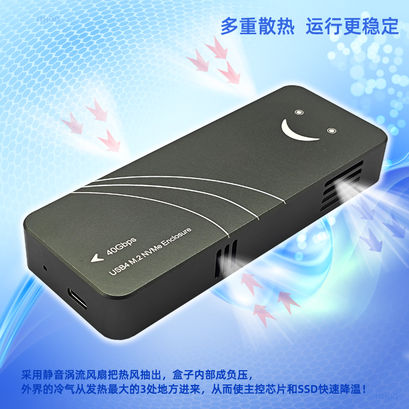 亮腾USB4.0硬盘盒40Gbps转M.2 NVMe固态祥硕ASM2464PD 兼容雷电4 - 图3