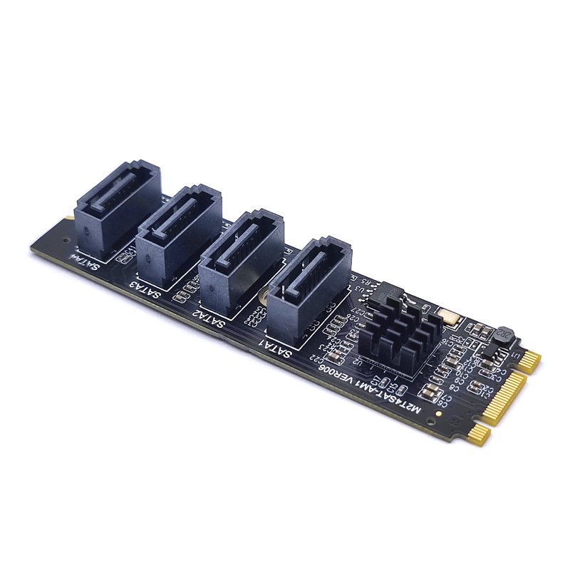 M2 KEY-M NVME PCI-E转4口SATA3.0扩展SFF-8087硬盘转接卡ASM1064 - 图2