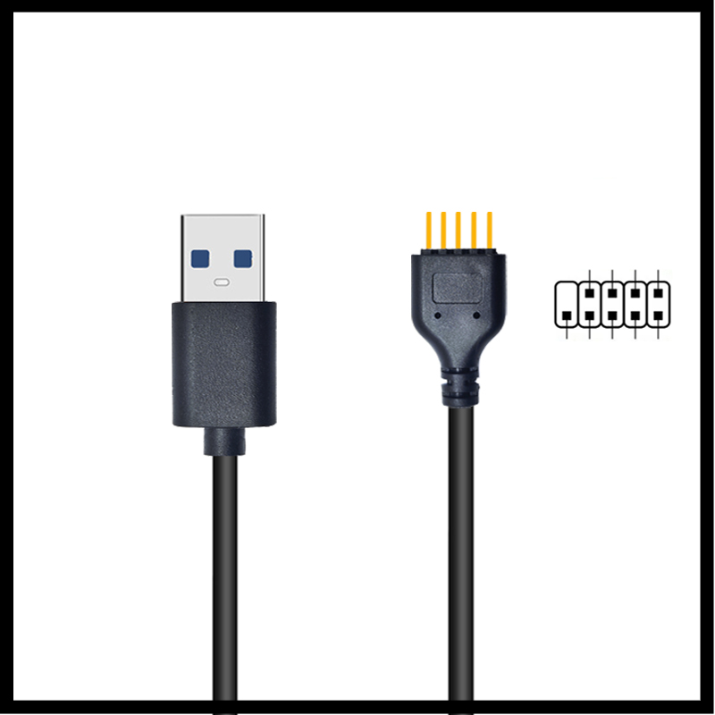 USB2.0 A公头转9针9PIN主板内置蓝牙水冷RGB数据转外置U口转接线 - 图1