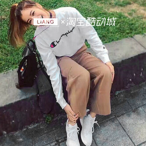 [Broken Code Crainance] Чемпион США версии Round Neck Electric Emetkroidery Grass, чтобы написать большие логотип -манжеты GF88H