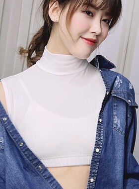 针织半高领修身松紧口
