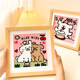 Poke und Stickpaar Geschenk DIY handgefertigtes Stickstoffmaterialtasche Süßes Hundgarnmalerei Neuling Unzippiertes Geschenk
